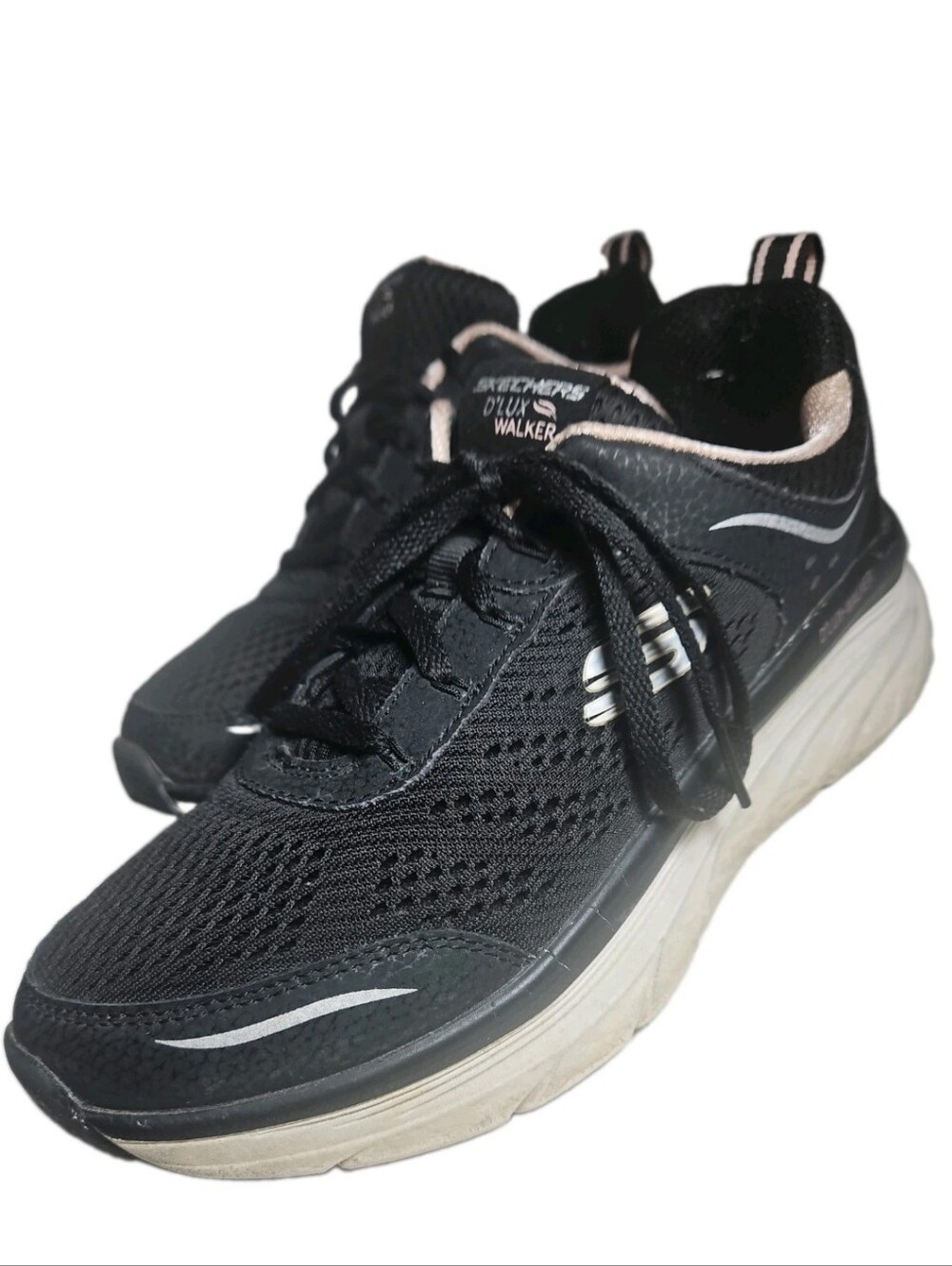 Skechers DLux Walker Infinite Motion Women Sz 5.5 Black Sneaker Walk 149023[8C